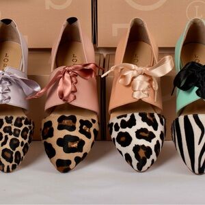 Leather Flats animal print limited edition shoes brand new BIG SALE! Peach